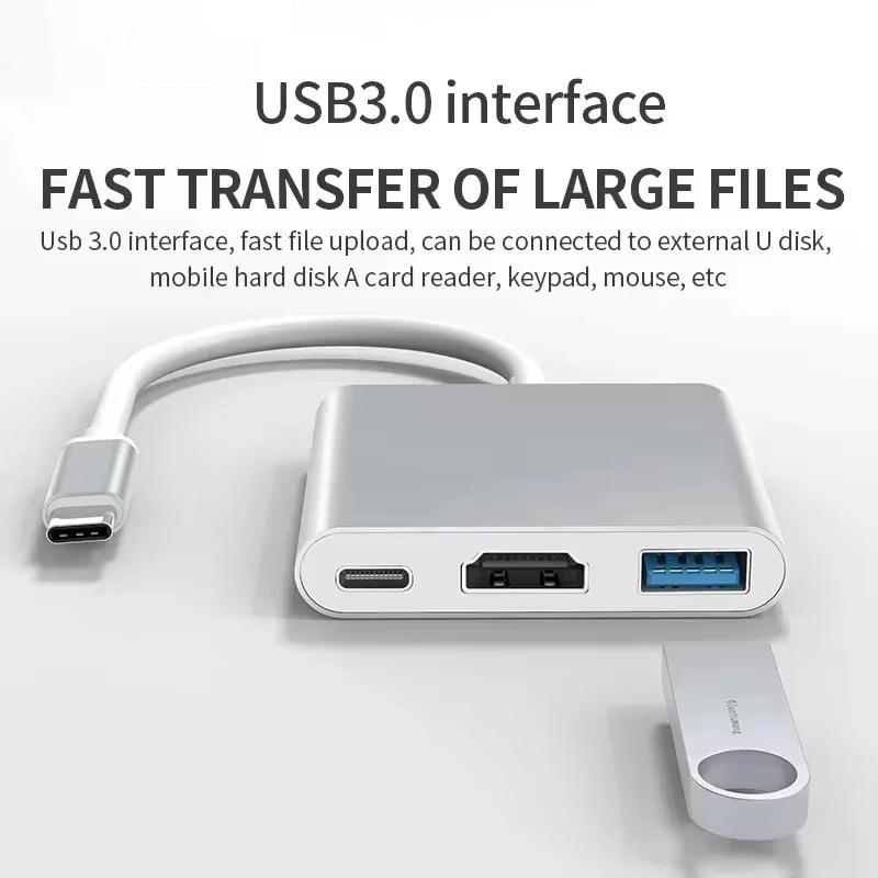 Hdmi Phone Adapter - Adattatore 3 in 1 da USB-C