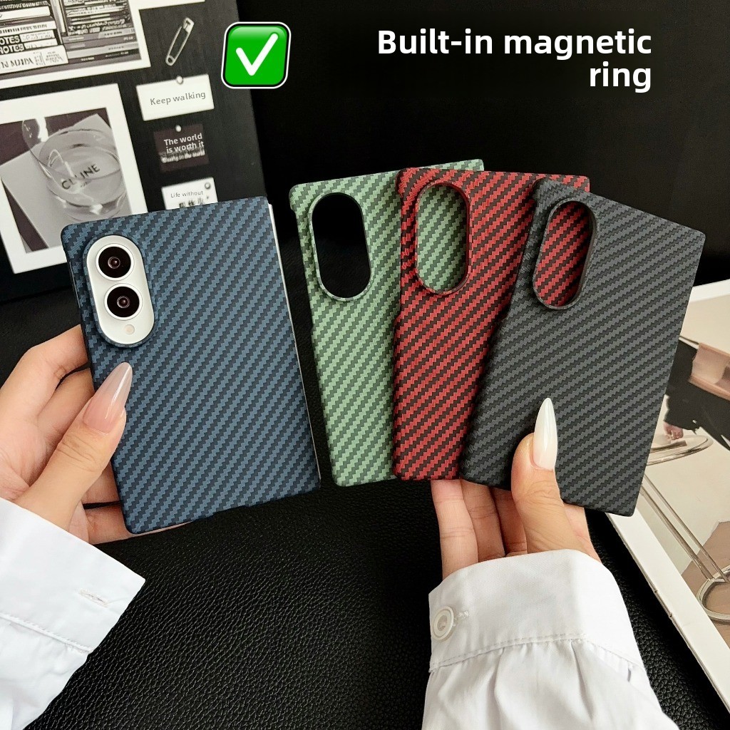 Tempered Glass Screen - Custodia magnetica per telefono in fibra